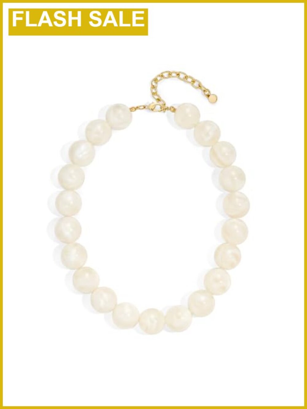 Chunky Bead Necklace with Gold Plated Chain Resin Statement Collar